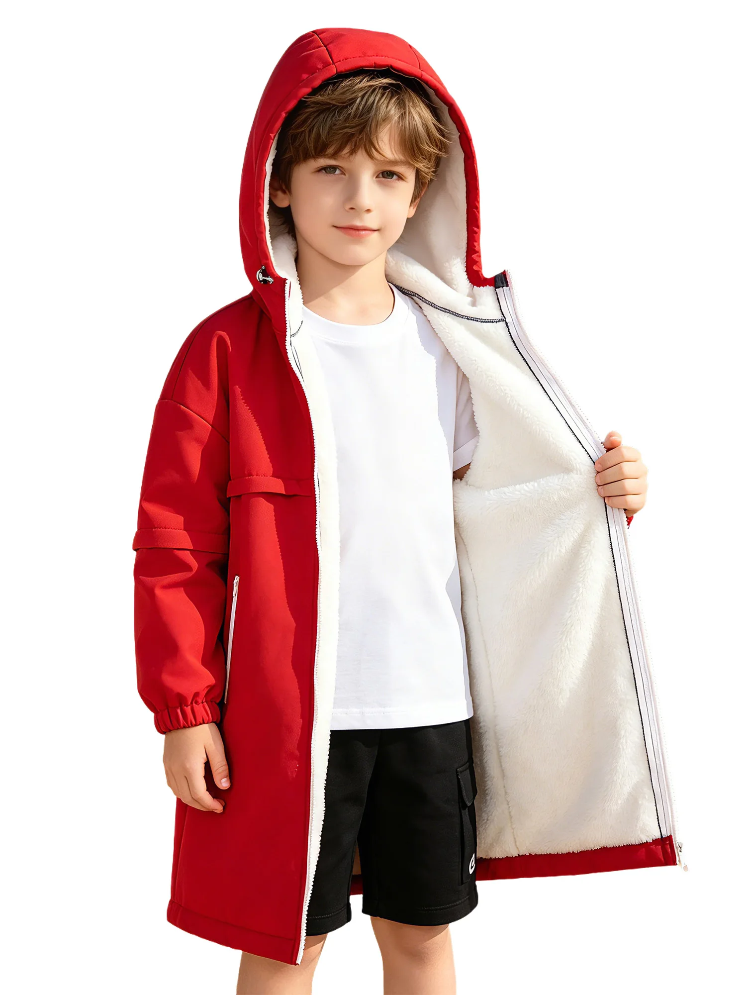Kids Windproof Surf Long Sleeve Outdoor Warm Changing Robe With Hood Quick Dry Waterproof for Swimming Surfing Diving Beach