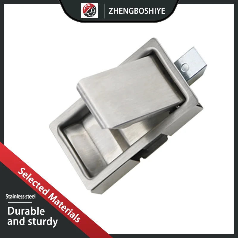 

Flat Spring Lock Pull Panel Lock Made Of 304 Stainless Steel Wire Drawing For Industrial Distribution Box Toolbox