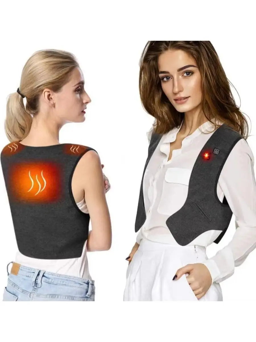 Women's Outdoor Electric Heated Vest Graphene Heat Coat USB Charging Padded Vest for Cold Weather