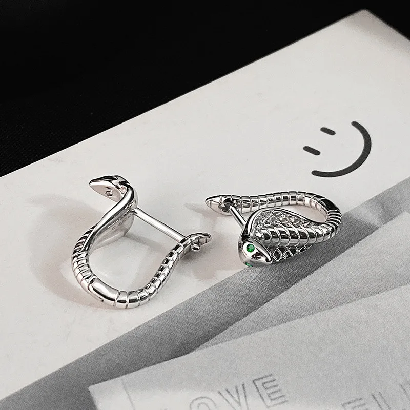 New in 925 Sterling Silver Cobra Snake ​Stud Earrings For Woman  Luxury Jewelry Wholesale   925 Money