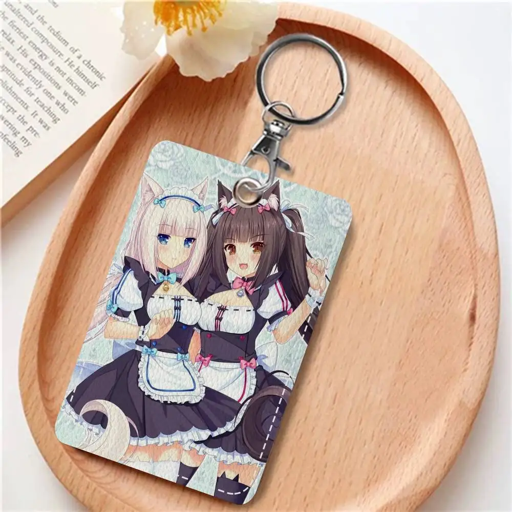 أنيمي Nekopara مكتب التموين الرجال والنساء بطاقة الائتمان Keyrings بطاقة الطالب حامل بطاقة الهوية بطاقة حامل الاعتماد