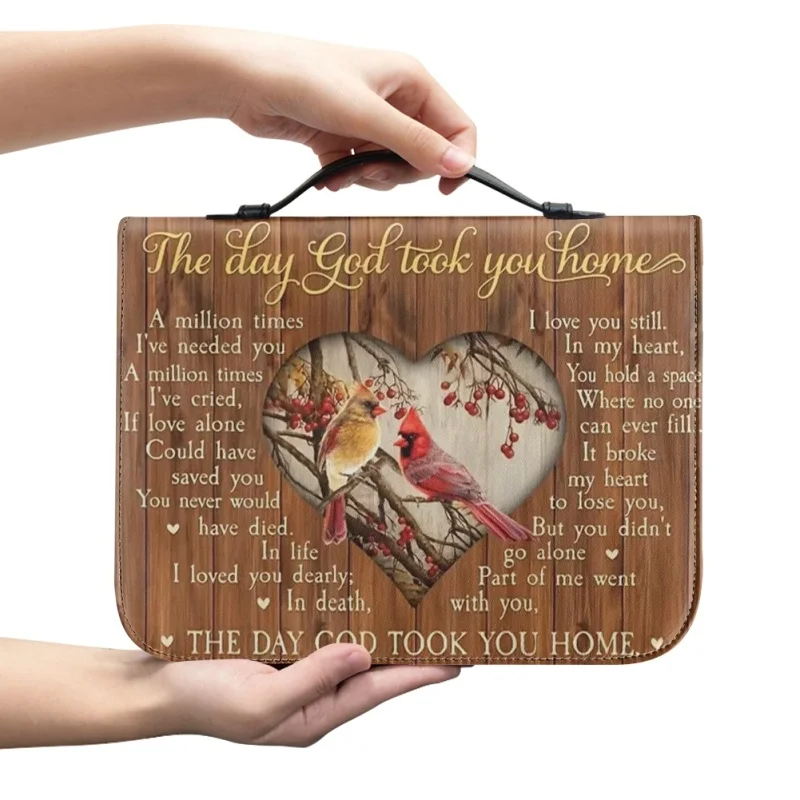 Just Have Faith Home Love Hummingbird Personalized Print Church Bible Cover Case PU Handbags Study Book Holy Storage Boxes