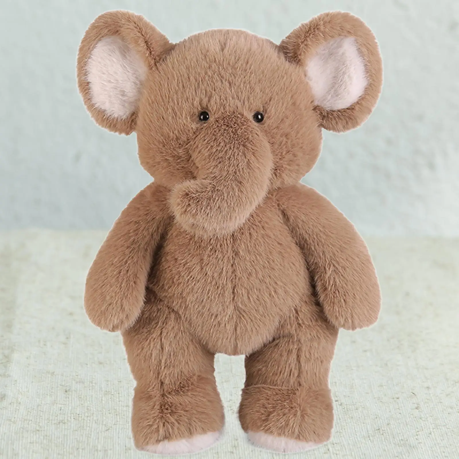 Elefante de peluche de dibujos animados, juguetes suaves realistas, abrazables, 25cm x 45cm