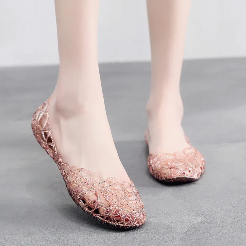 

Women's Summer Flat Sandals Breathable Beach Shoes Ladies' Mesh Jelly Shoes Adult Slip-On Casual Sandals Teen Casual Sandals
