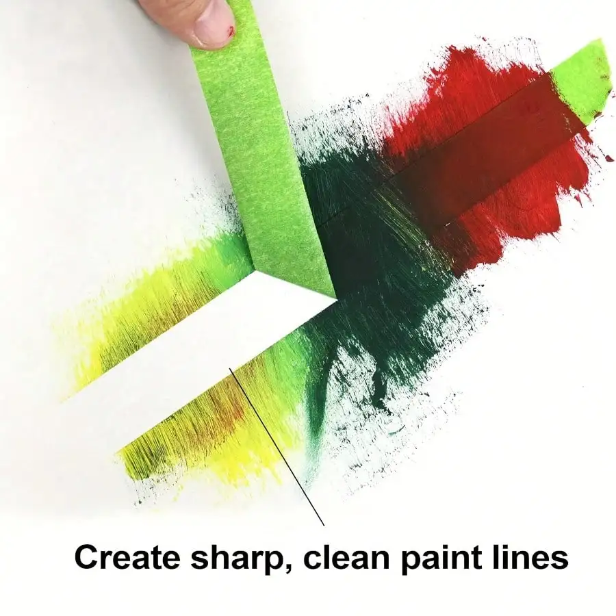 YITAPE 5 Rolls 10mGreen Washi Masking Tape 2cm Wide, Low Tack Residue-Free for Craft & Auto Painting