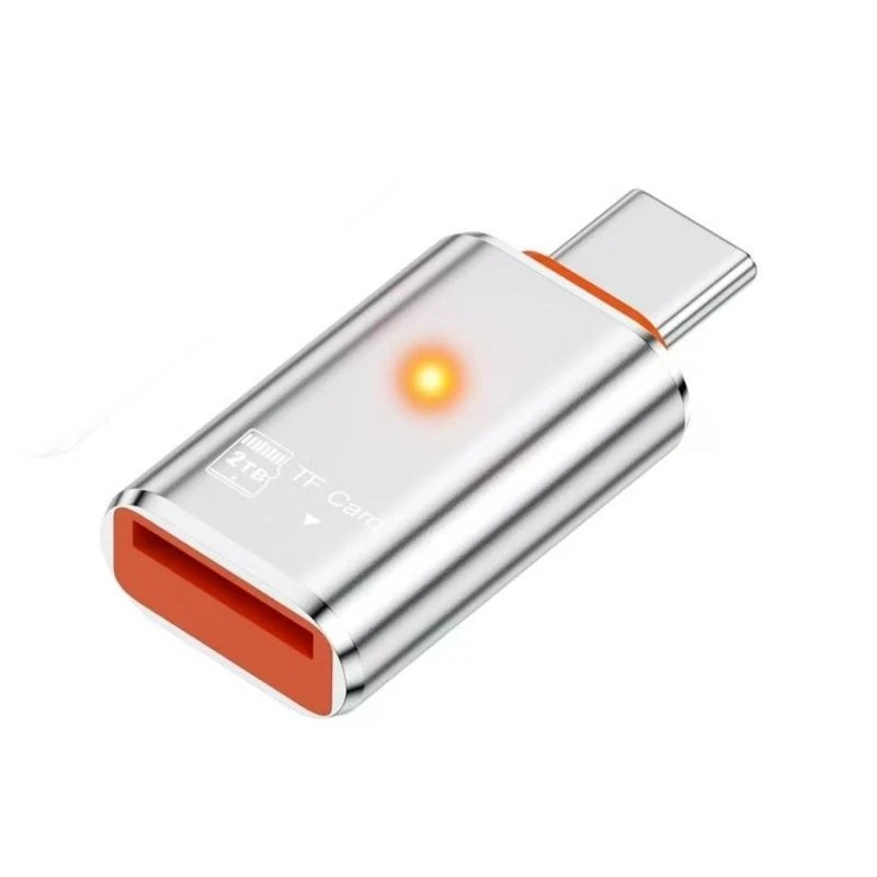 سبيكة USB C إلى Microsds TFS Card Reader OTG USB2.0 لنقل البيانات السريع وتوسيع التخزين 0XLA