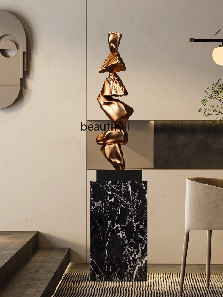 

Wabi Sand Wind comes and goes, living room large ornament floor-to-ceiling sculpture, art hotel decoration next to the sofa