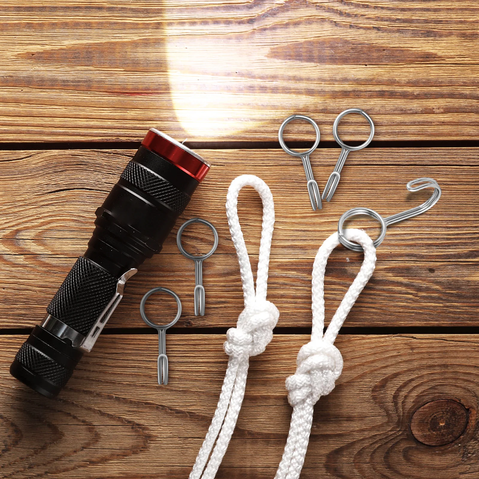 

Stainless Steel Expansion Rope Hooks Heavy Duty Strap End Hook Garage Wall Silver Hanging Organizer for Lights Tools Planters