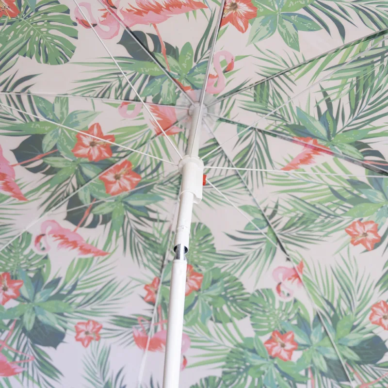 

Customized beach umbrella seaside beach tropical summer polyester cloth turning parasol large umbrella