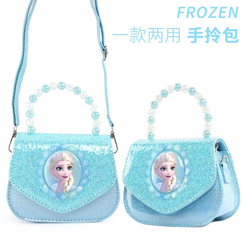 حقيبة كروس ديزني فروزن للبنات |   محفظة الأميرة تحت عنوان مع محفظة، حزام كتف قابل للتعديل