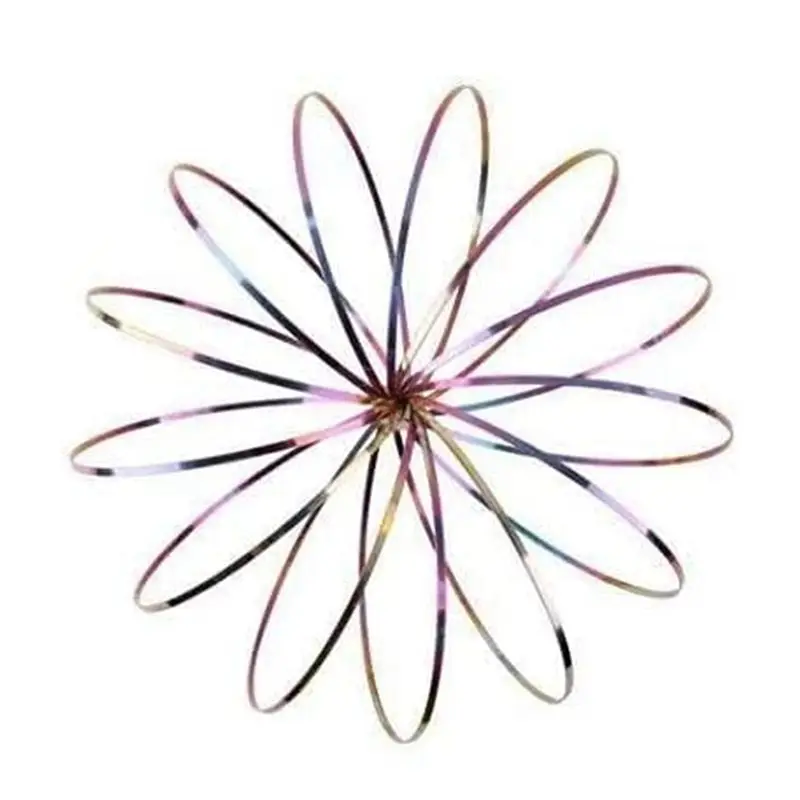 CYGJ-6Pcs Flow Ring Magic Bracelet Metal Fastening Flow Rings Magic Hand (Rainbow)