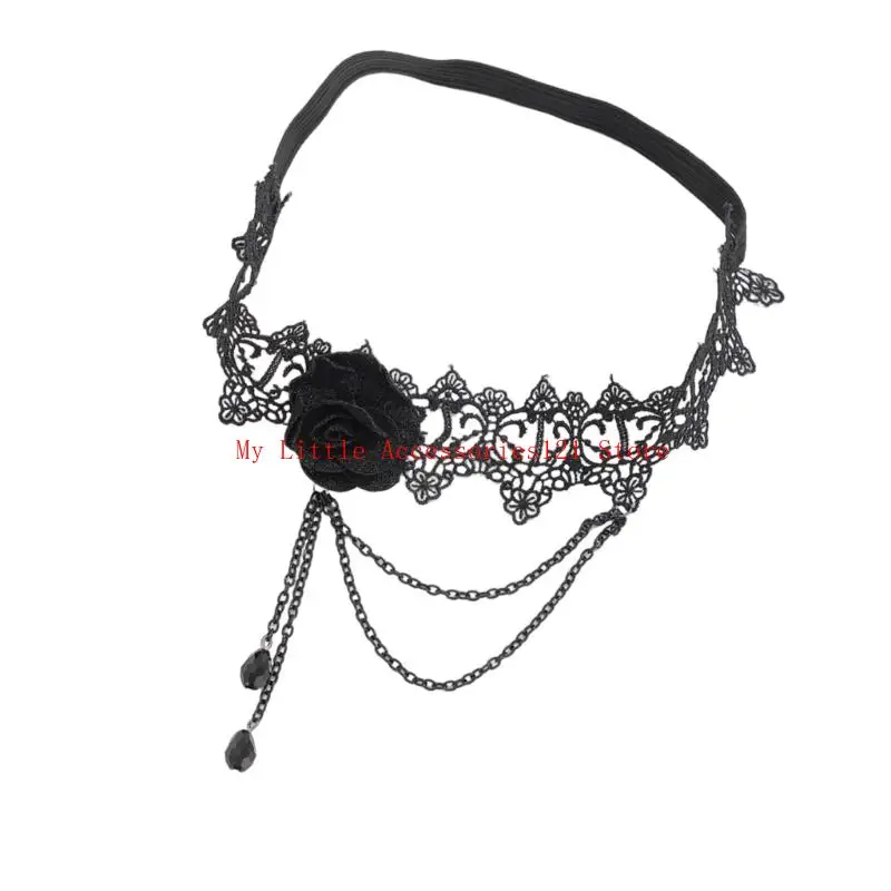 مرنة ساق الرباط مزينة الورد الزهور الدانتيل حزام الحزب الإكسسوارات #5