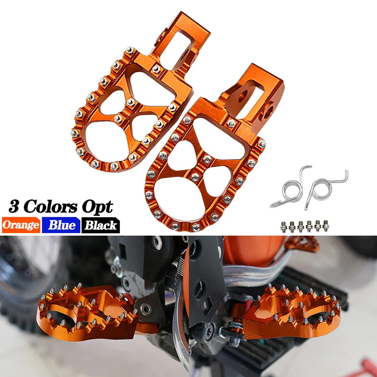 Motorcycle Foot Pegs FootRest Footpegs Rests Pedals For KTM EXC EXCF XC XCF SX SXF 85 125 150 200 250 300 350 450 530 2017-2023