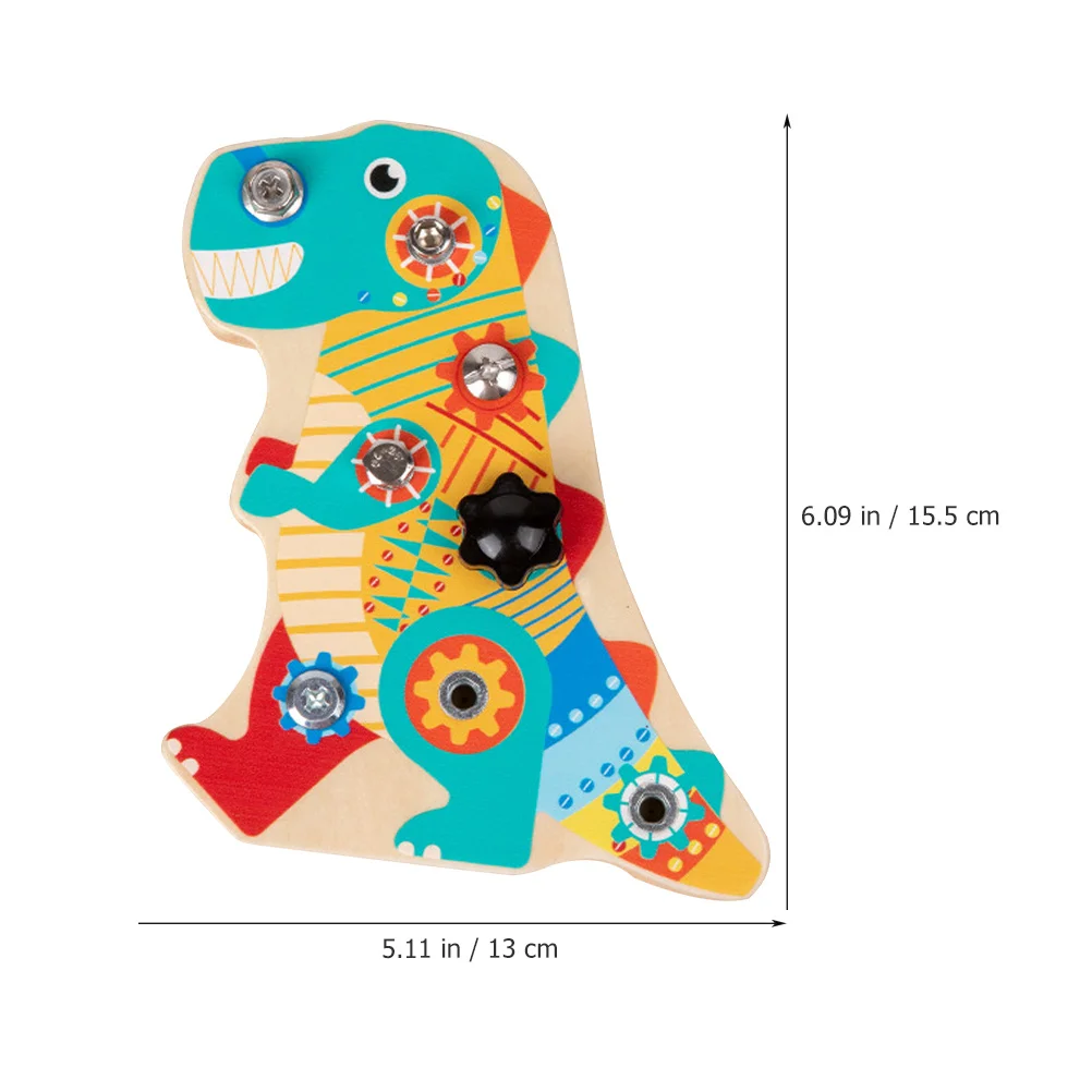 1 set di tavole per cacciaviti per dinosauri per bambini, cartoni animati, tavole in legno, apprendimento educativo delle abilità motorie fini