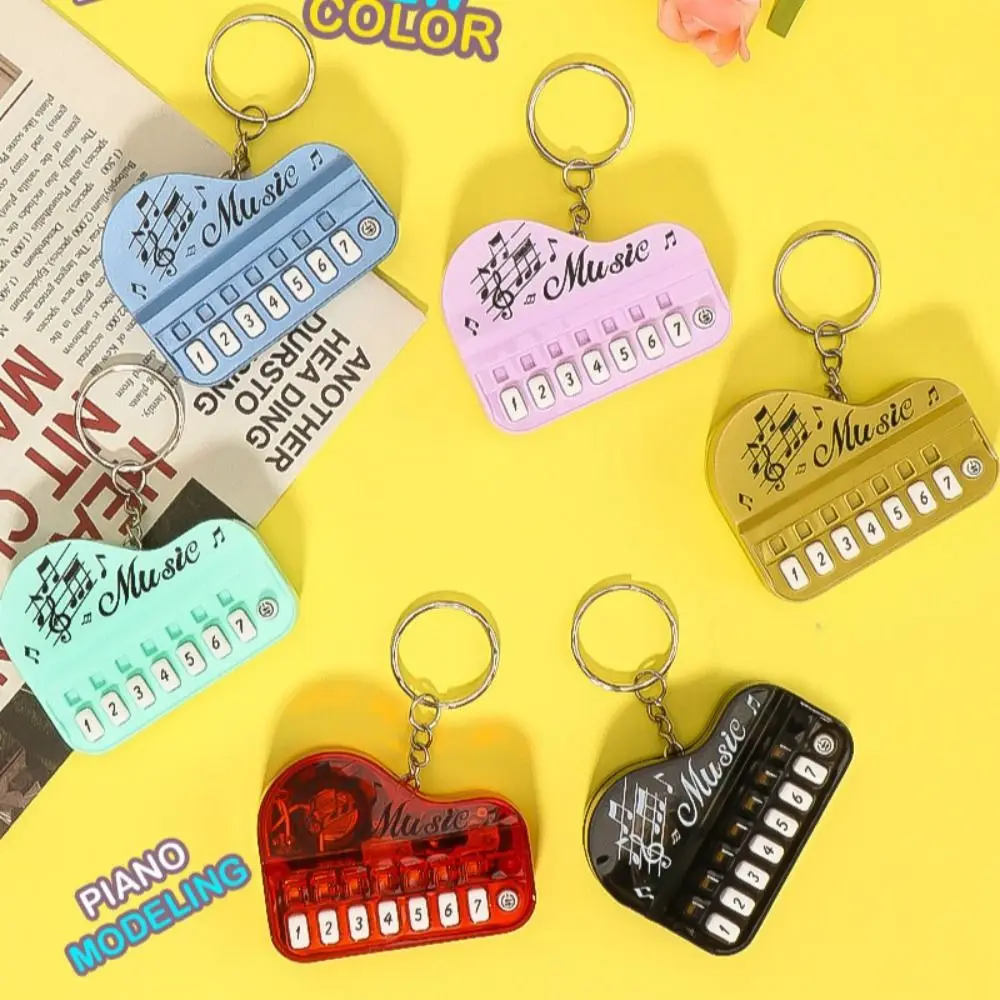 

Piano Keyboard ABS Electronic Organ Pendant Working Finger Piano Luminous Interactive Keychain Piano Keyring Toy