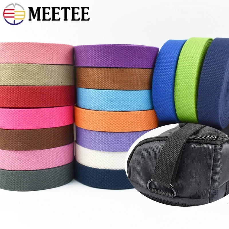 

Meetee 5Meters 20-50mm 2mm Thick Nylon Webbing Tape Solid Color Band for Backpack Strap Ribbons Belt Bag DIY Sewing Accessories