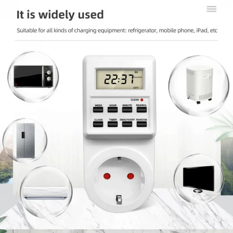 Electronic Digital Timer Switch Socket 24 Hour Cyclic Kitchen Timer Outlet Programmable Timing Socket EU  US BR FR IT Plug
