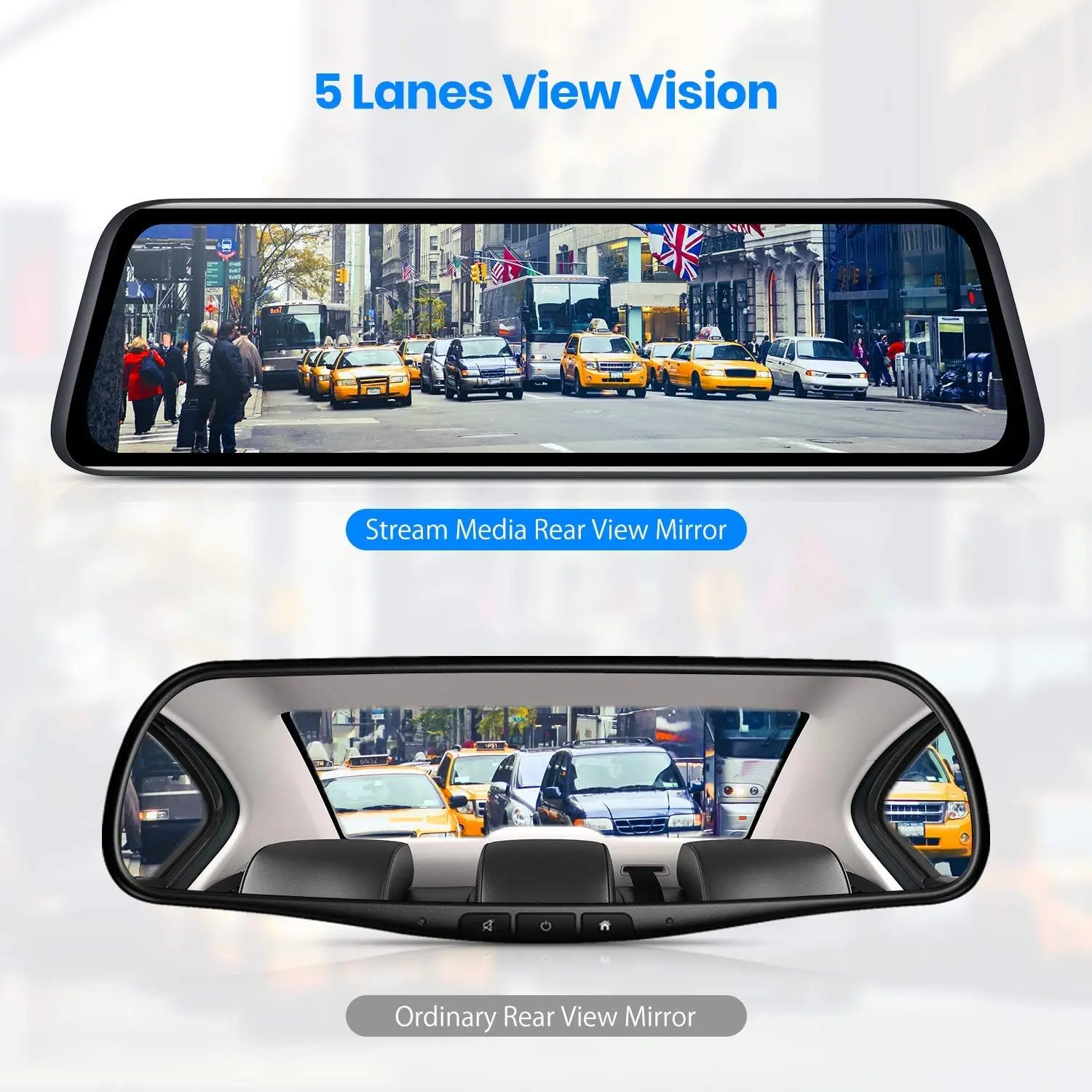 กล้องติดรถยนต์ AUTO-VOX V5PRO 1080P 9.35 นิ้ว แบบ OEM ติดกระจกมองหลัง พร้อมหน้าจอสัมผัสบางเฉียบแบบ Full Laminated กล้องบันทึกหน้ารถและหลังรถ