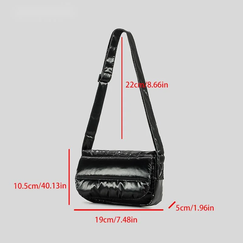 Stylish Quilted Down Women's Shoulder Bag Casual Nylon Shoulder Bag Mini Soft Crossbody Bag Shopper Tote Bag Women's Purse