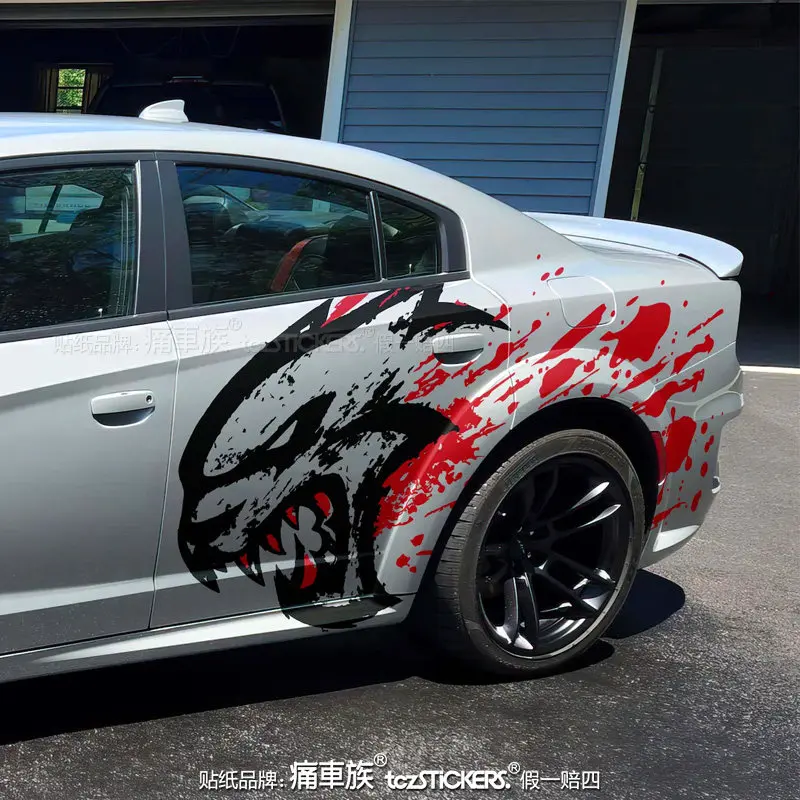 Car Vinyl stickers For Dodge Challenger body cusfashion customization sports and fashion decal view 3