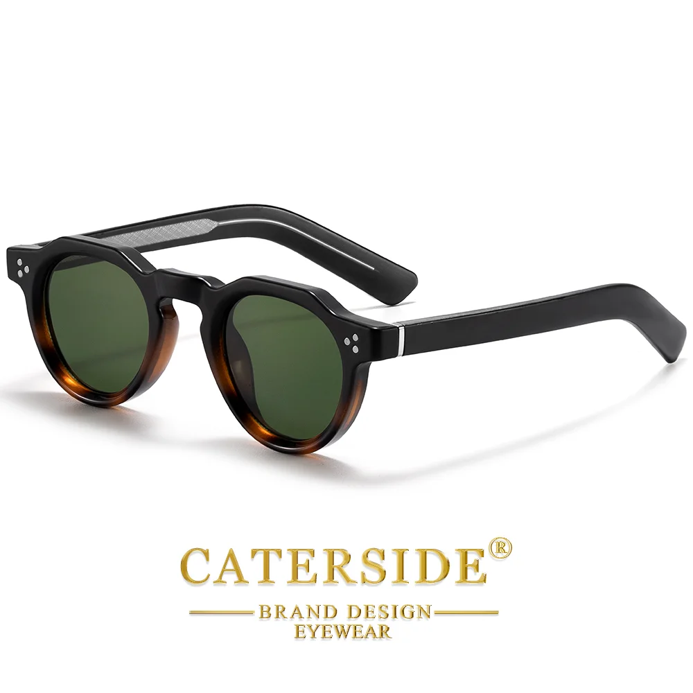 CATERSIDE Modische Runde Sonnenbrille für Damen und Herren, UV400-Schutz, kleiner Rahmen, Retro-Outdoor-Sonnenbrille zum Autofahren und Wandern – Detail 11
