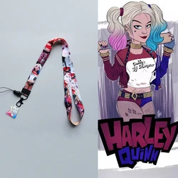 DC Suicide Squad Anime Figure Harley Quinn Nylon Mobile Shell ID Badge Bus Cards Mobile Phone Lanyard Wristband Accessories Gift