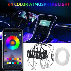 64 color rgb Interior lights Atmosphere light Decorative lamp for Car center console Door lights Footwell lamp Cigarette lighter