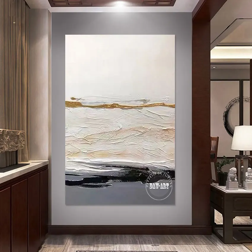 صورة قماشية تجريدية، بدون إطار، عناصر ديكور الحائط، رسم يدوي بتصميم محكم من الأكريليك الرمادي، أمثلة للرسم الفني الحديث