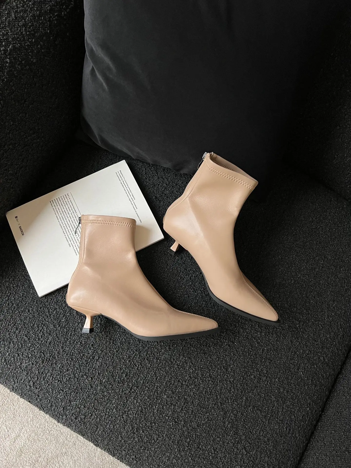 Pointy Boot Boots-Women Female Shoes Zipper Luxury Designer Chelsea Pointe 2024 Ladies Ankle Low Rubber Fashion High Heel Rome F