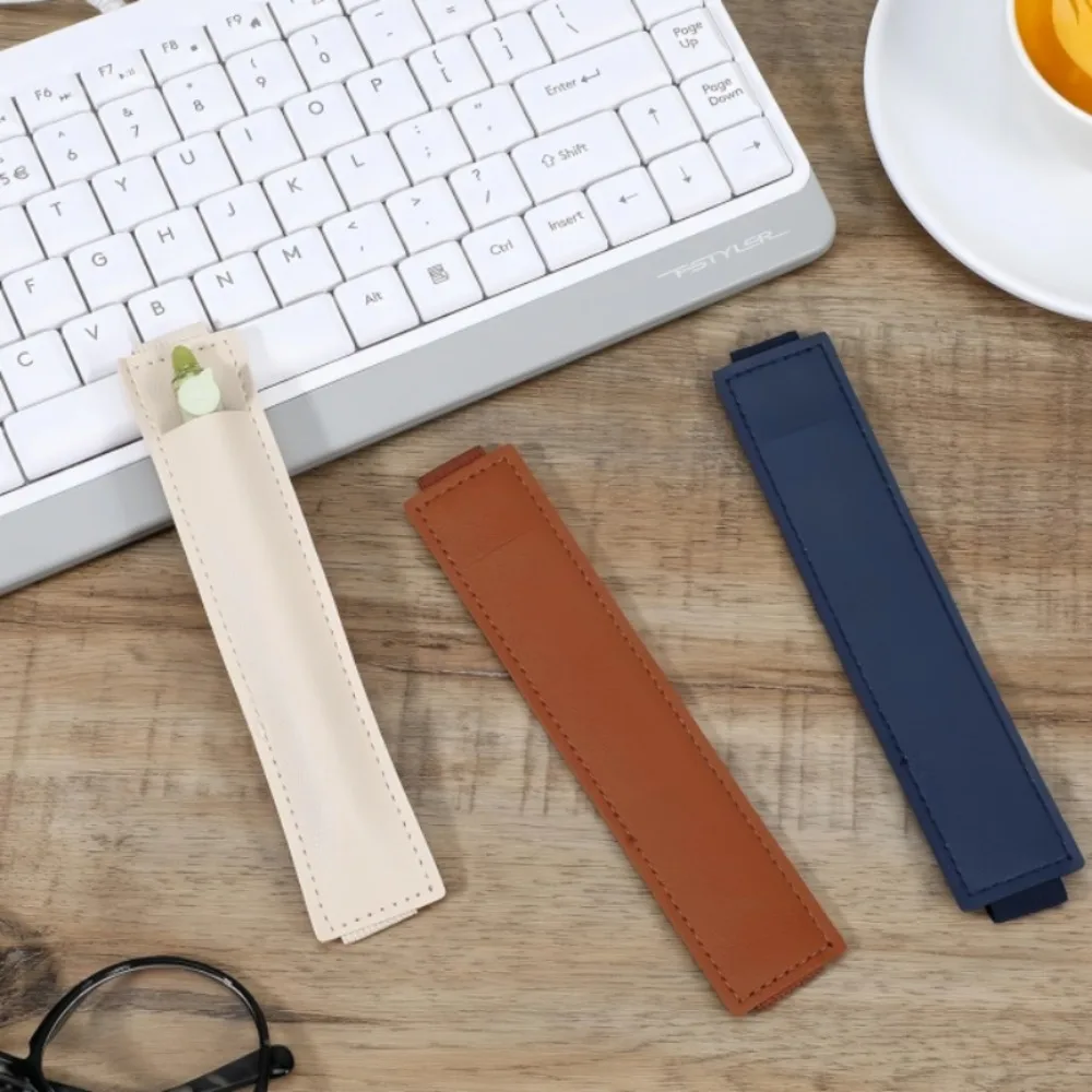 PU Leather Adjustable Elastic Band Pen Holder Pen Case Suitable for Notebook Pen Case Protective Cover Stationery Supplies