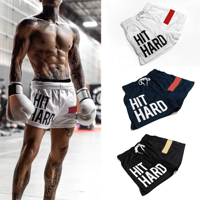 Calções Esportivos de Secagem Rápida para Homens, Calções Stretch Mesh, Calça de Praia, Hit, Hit, Estampado, Ginásio, Basquetebol, Fitness,