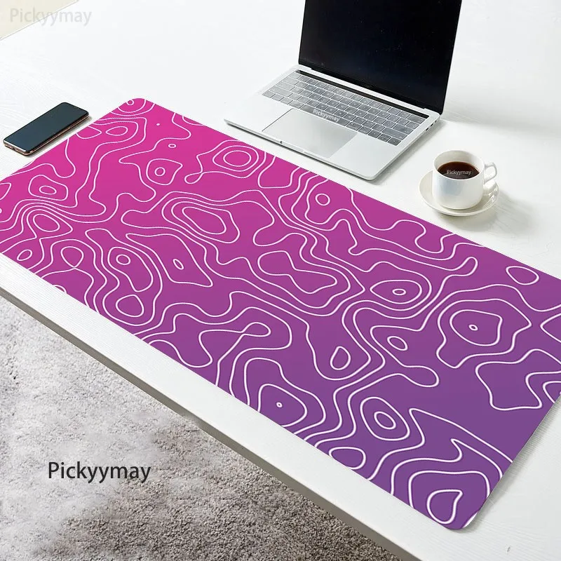 Imagem -02 - Mapa Topográfico Grande Mouse Pad Roxo Gaming Mousepad Grande Computador Mousepad Tapete de Teclado 100x50cm Tapetes de Mesa