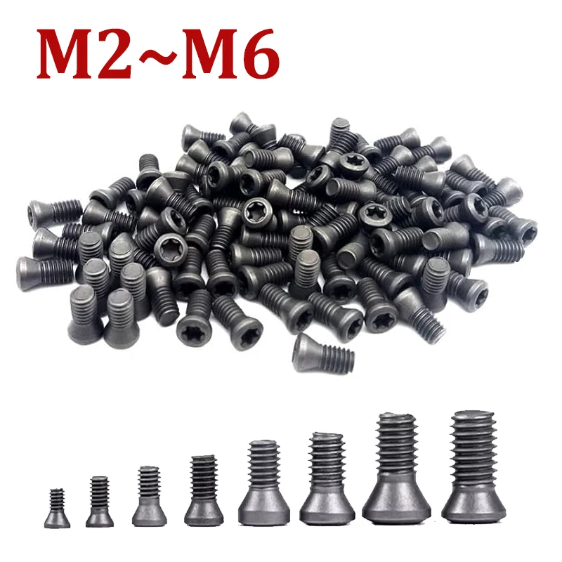 

50pcs~10pcs M2 M2.5 M3 M3.5 M4 M5 M6 CNC Insert Torx Screw for Replaces Carbide Inserts CNC Lathe Tools holder