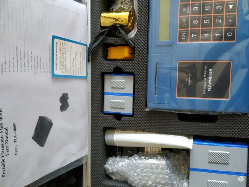 Portable ultrasonic liquid water flow meter