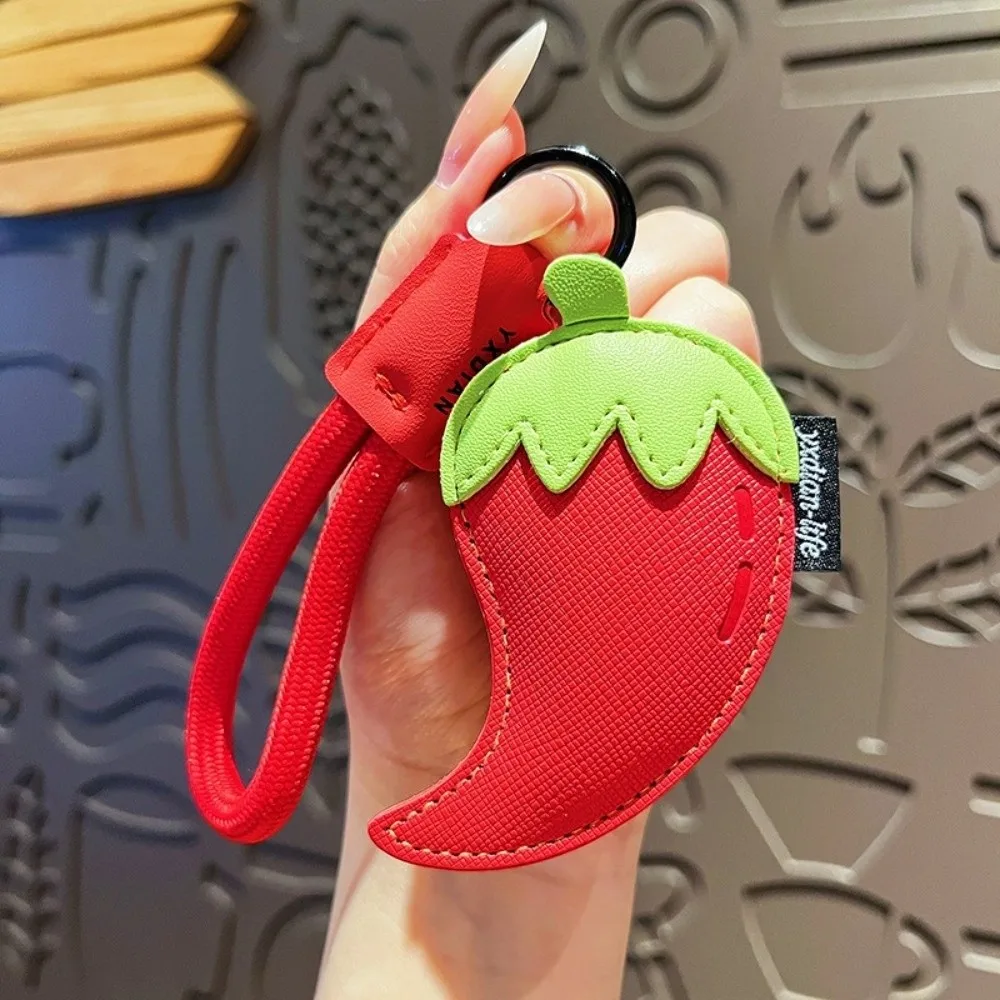 

Kawaii Cartoon Vegetable Keychain Eggplant Braided Rope PU Leather Bag Pendant Birthday Gifts Carrot Car Keyring Students