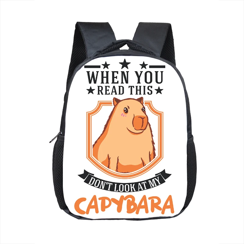 Dieren Capibara Print Rugzakken Grappig Pull Up Kids Kleuterschool Tassen Kinderen Schooltas Baby Peuter Rugzakken Boekentassen