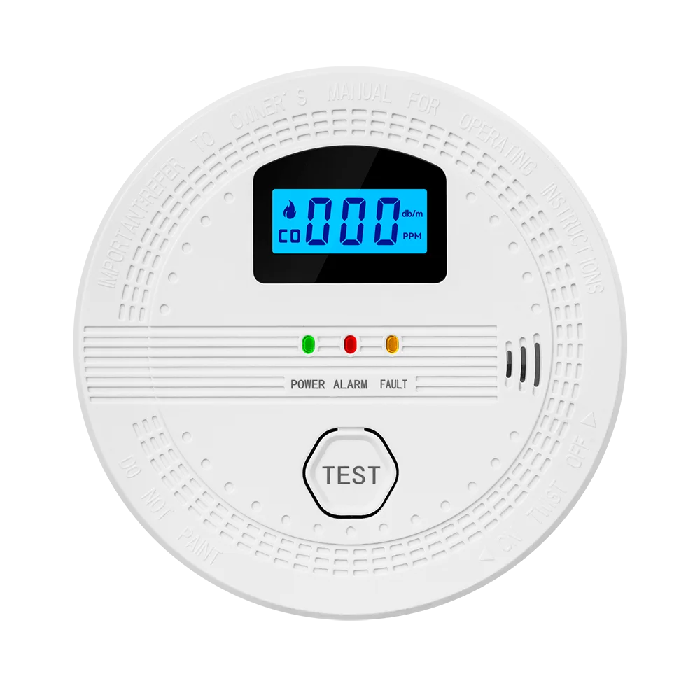 WJ SC06 2 in 1 Smoke and Carbon Monoxide Detector Combo CO Smoke Alarm with LCD Display for Home Safety