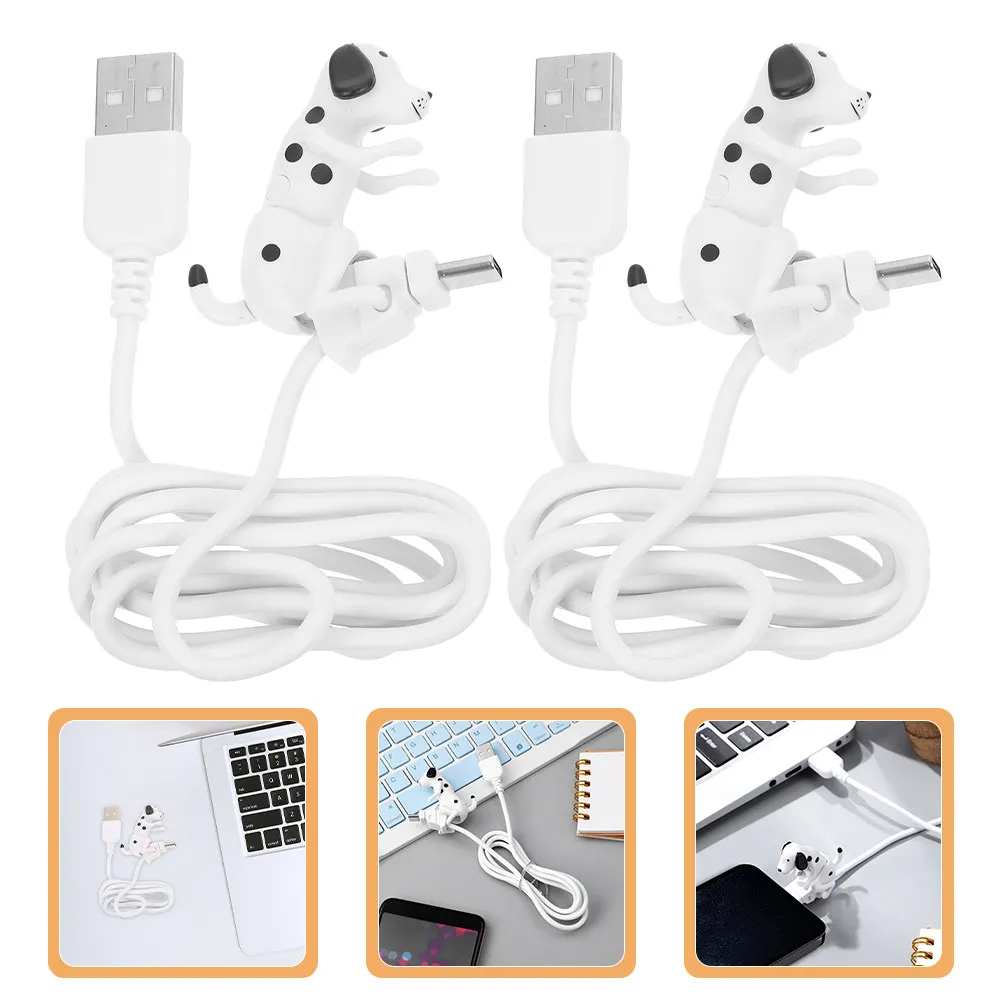 2Pcs Data Line Interactive Dog Design Charging Cable Type-C Interface Fast Charging for Smartphone Tablet Reliable Transmission