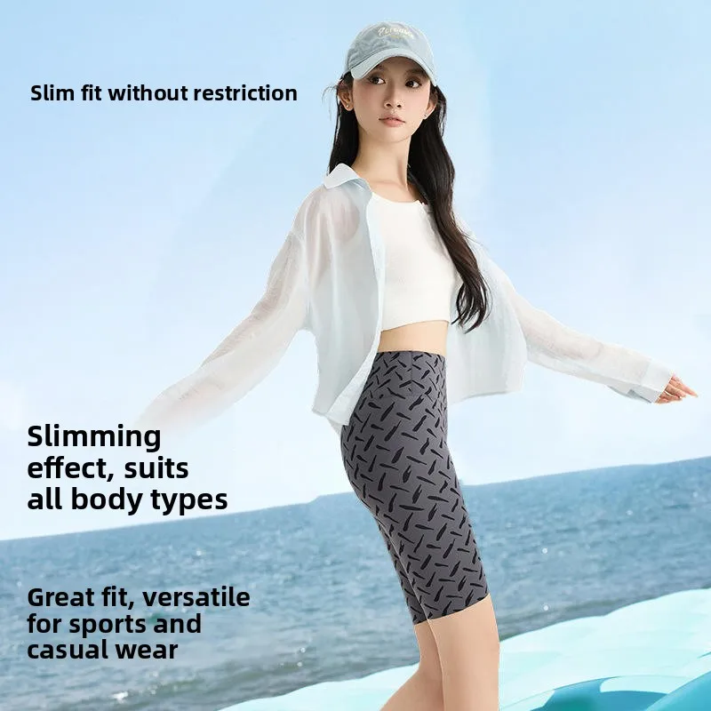 

High Waist Fitn Pants Women's Casual Outerwear ark Skin Belly Slimming Trousers Versatile Everyday High Waist Pants