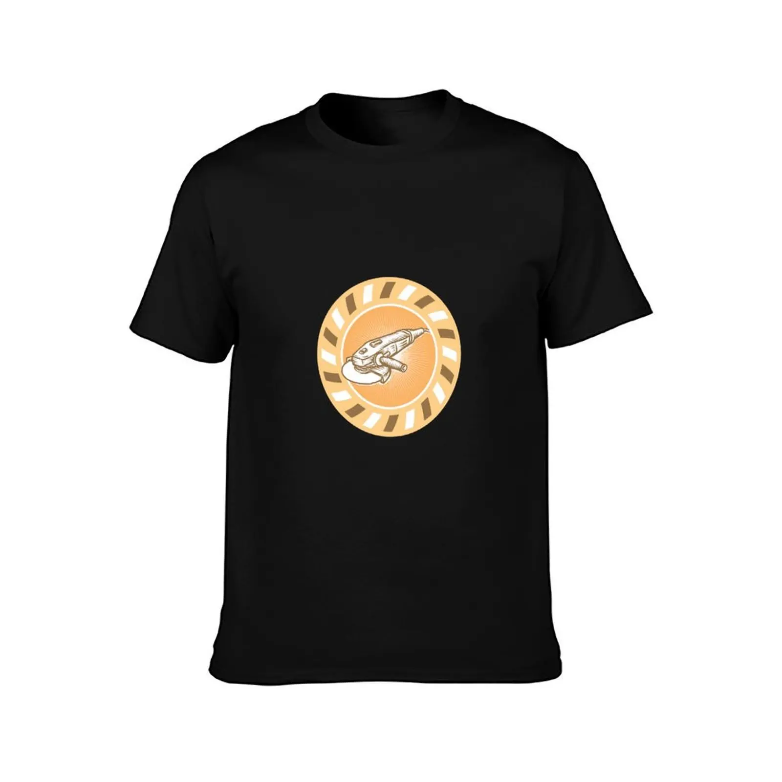 Angle Grinder Power Tool Woodcut Retro T-Shirt Modern Print Casual T-Shirt