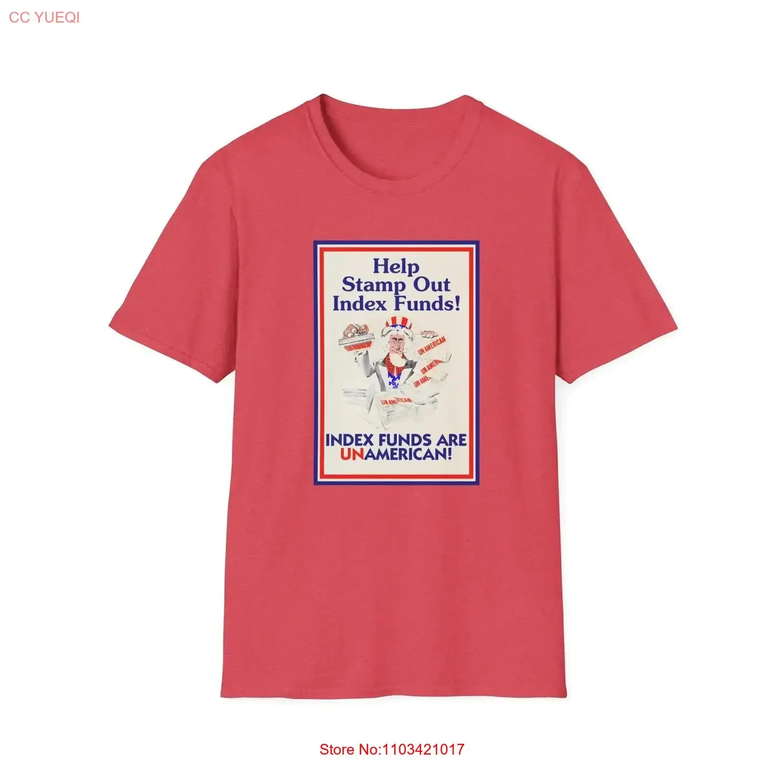 Oncle Sam Anti-index fonds t-shirt Bogleheads investissement estampage Wall Street SP500 Finance passif John Bogle vintage lavé