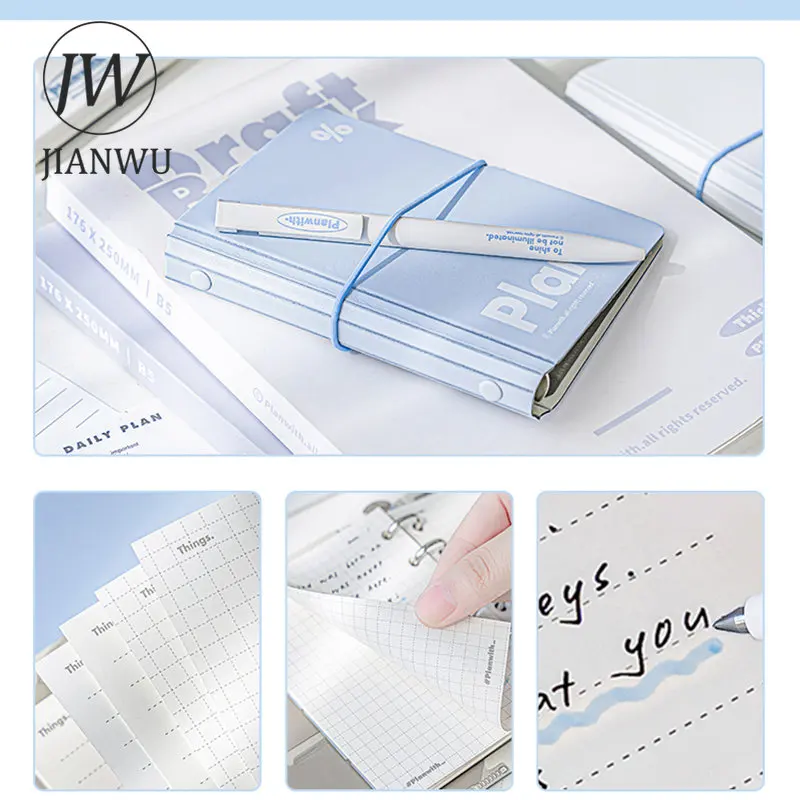 JIANWU 40 Pages/book Mini Portable Pocket Loose-leaf Book Binder Notebook Daily Book Creative Student Supplies Stationery