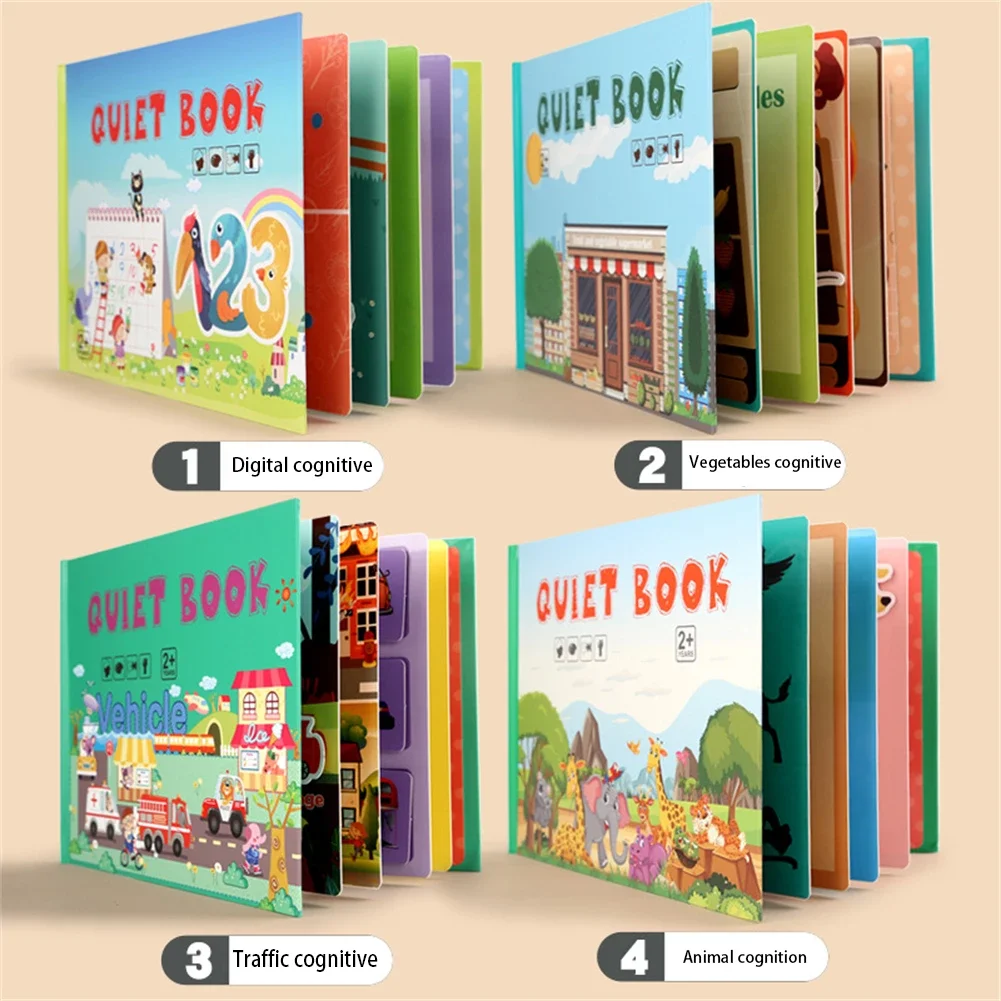 Rustige Boek Sticker Puzzels Speelgoed Baby Educatief Montessori Vroege Educatie Kinderen Cognitieve Pasta Matching Kaartspel Speelgoed