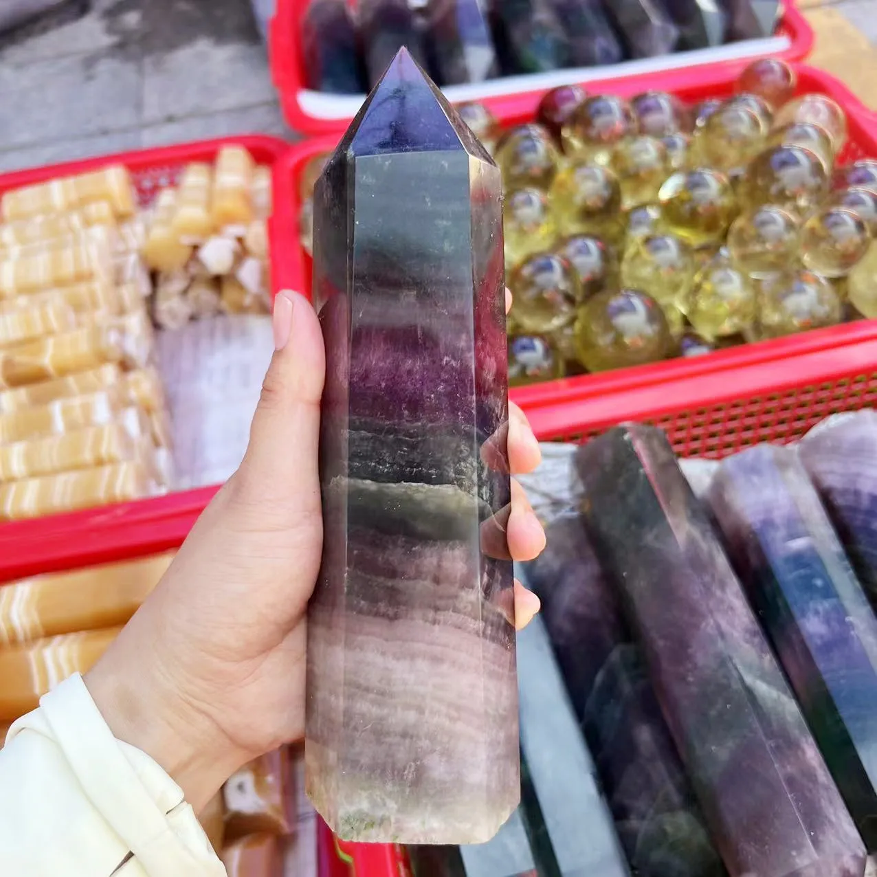 

1000g Large fluorite Crystal Tower Natural Aquatic Agate Crystal Wand Reiki Healing