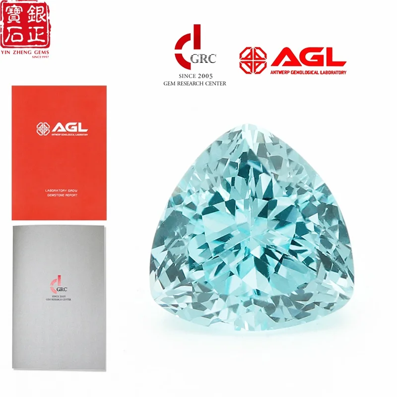 YinZheng Trillion Lab Grown Paraiba Czochralski Loose Gemstone Provide Selectable AGL Certificate Synthetic Cultivated Paraiba