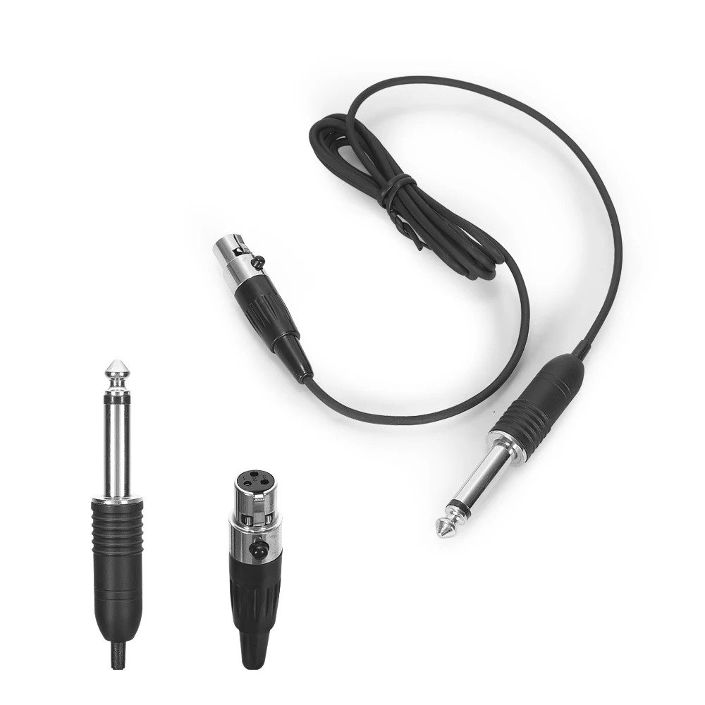 Iiimymic Guitar Bass Cable Instrument Mini 3Pin XLR TA3F to 1/4 6.5mm 6.35mm for AKG Samson Bodypack Transmitter