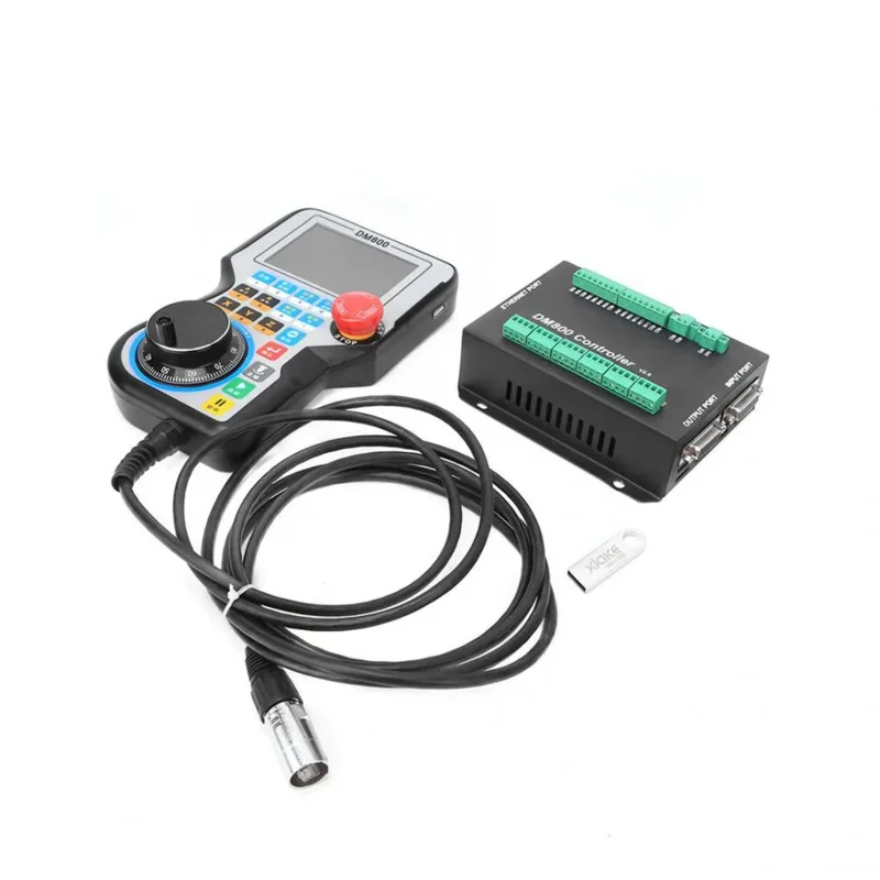 DM800 CNC Handle Controller Motion Control System 3/4/5 Axis 3.8 Inch Screens And Emergency Stop Button Support G Code