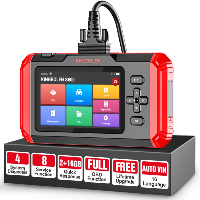 Hot Selling Kingbolen S600 Four System Car OBD2 Scan Tool with 8 Resets Vehicle Diagnostic Tools