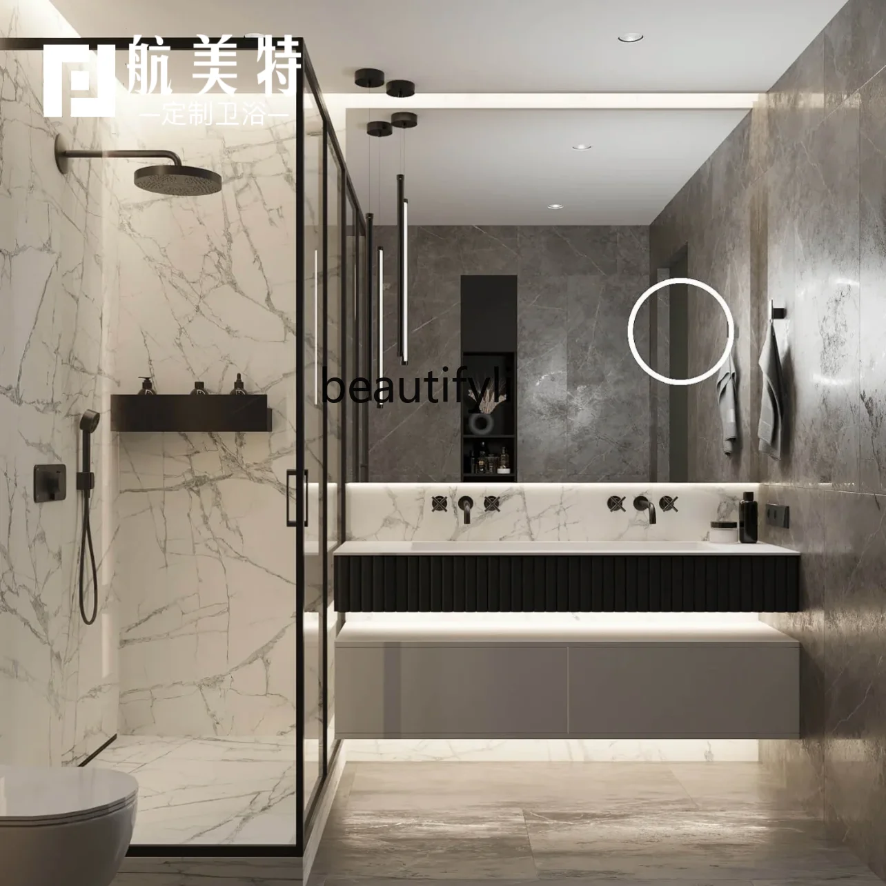 

Modern Minimalist Solid Wood Bathroom Cabinet Combination Light Luxury Stone Plate Bathroom Washbasin Wash Basin Bathroom