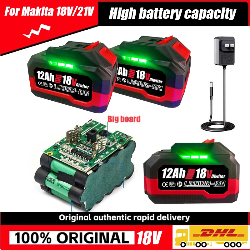 HOT 598VF 18V 21V Lithium Battery Rechargeable For Makita 18V Battery with Capacity Indicator for Electric Wrench Power Tool